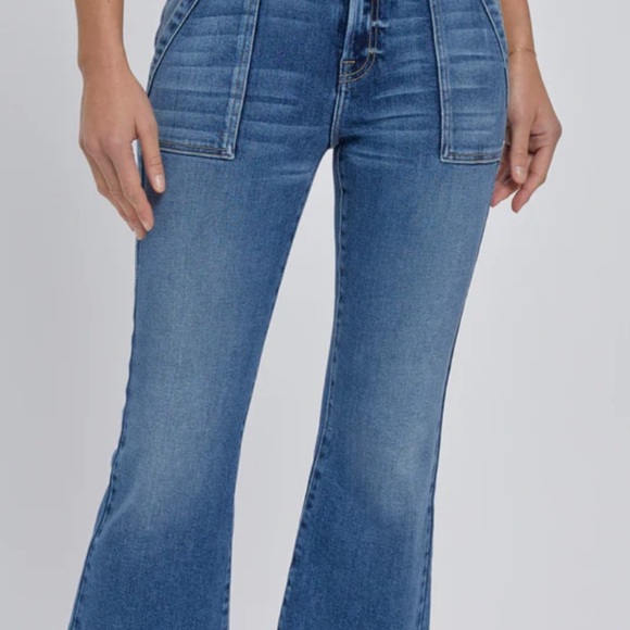 Women's Blue Flare & Wide Leg Jeans - Picture 2 of 8